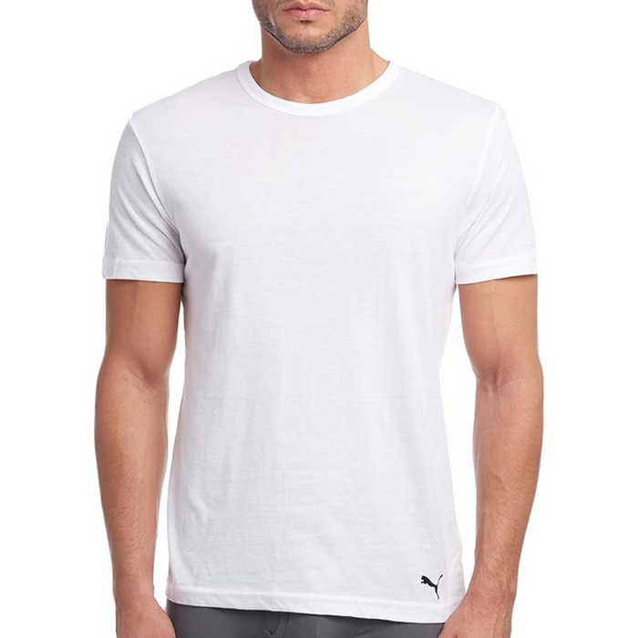 Puma Men's 3-Pack Premium Soft Cotton White Crew Neck T-Shirts