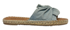 Olivia Miller Women's Faded Denim Top Slide Sandals