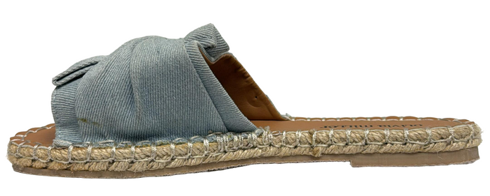 Olivia Miller Women's Faded Denim Top Slide Sandals