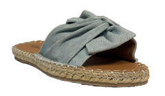 Olivia Miller Women's Faded Denim Top Slide Sandals