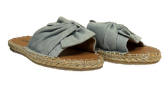 Olivia Miller Women's Faded Denim Top Slide Sandals