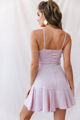 Khandi Cami Strap Wrap Ruffle Dress Blush