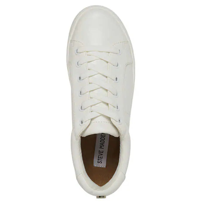 Steve Madden Women's Classic Court Sneaker White Shoes 14281
