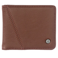 Volcom - Pay-A-Pal Leather Bifold Wallet (Brown)